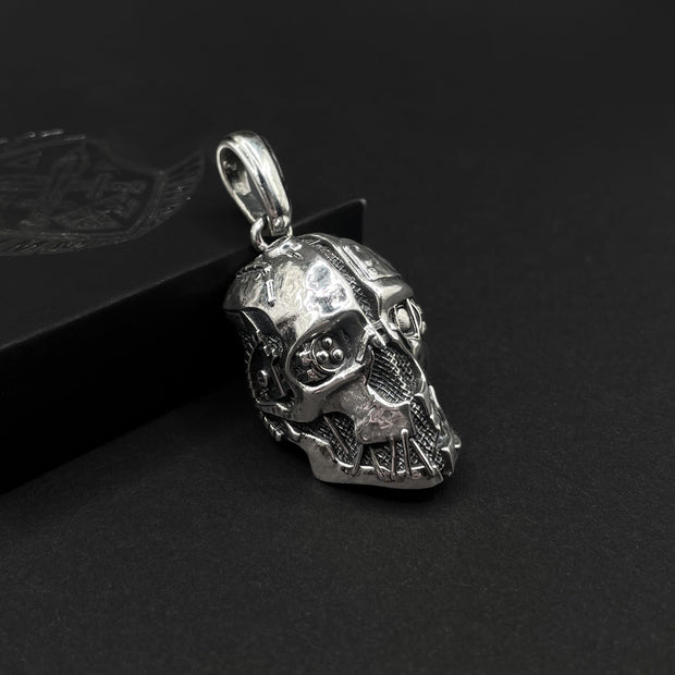 Sterling Silver Video Game Skull Pendant