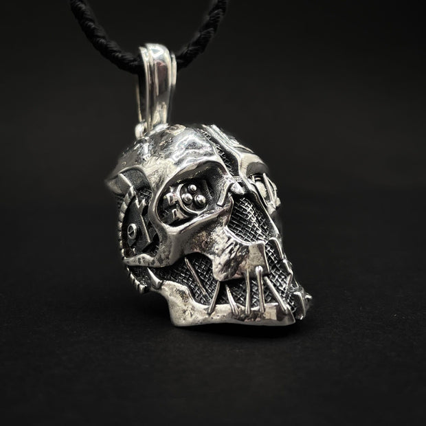 Sterling Silver Video Game Skull Pendant