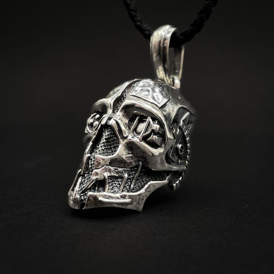 Sterling Silver Dishonored Corvo Skull Mask Pendant