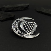 Silver DnD Faerun Forgotten Realms Harpers Pin with sparse strings