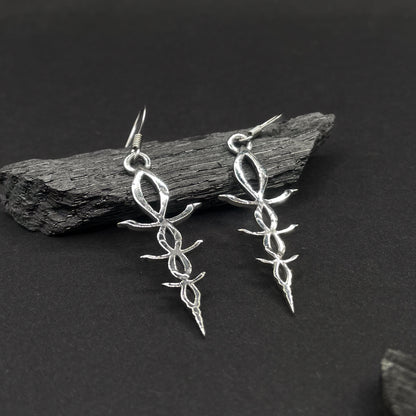 Sterling Silver Corruption Rune Earrings