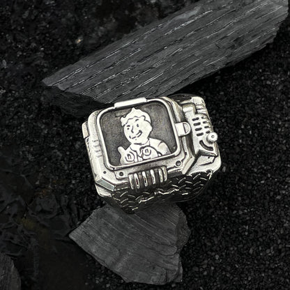 Sterling silver Pip-Boy ring
