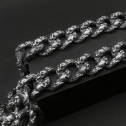 Biker silver skull chain