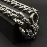 Biker silver skull chain