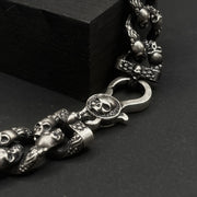 Biker silver skull chain