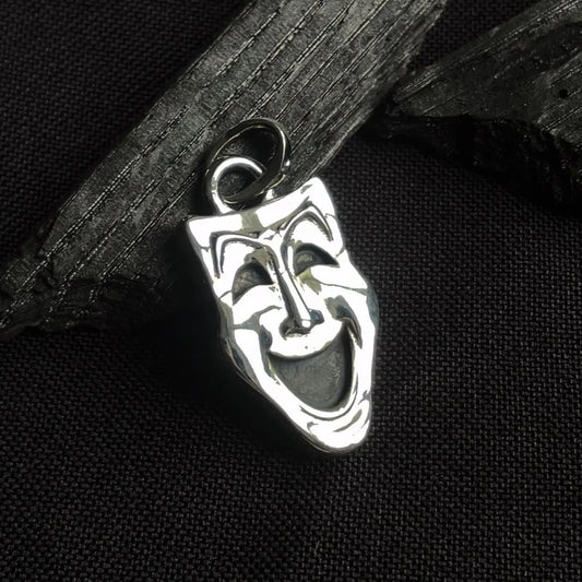 Sterling Silver Theatre Comedy Mask Pendant