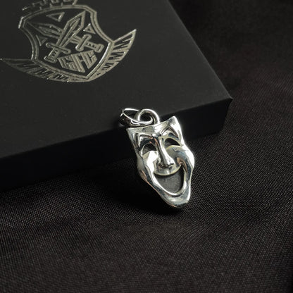 Sterling Silver Theatre Comedy Mask Pendant