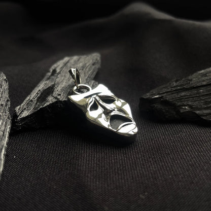 Sterling Silver Theatre Tragedy Mask Pendant