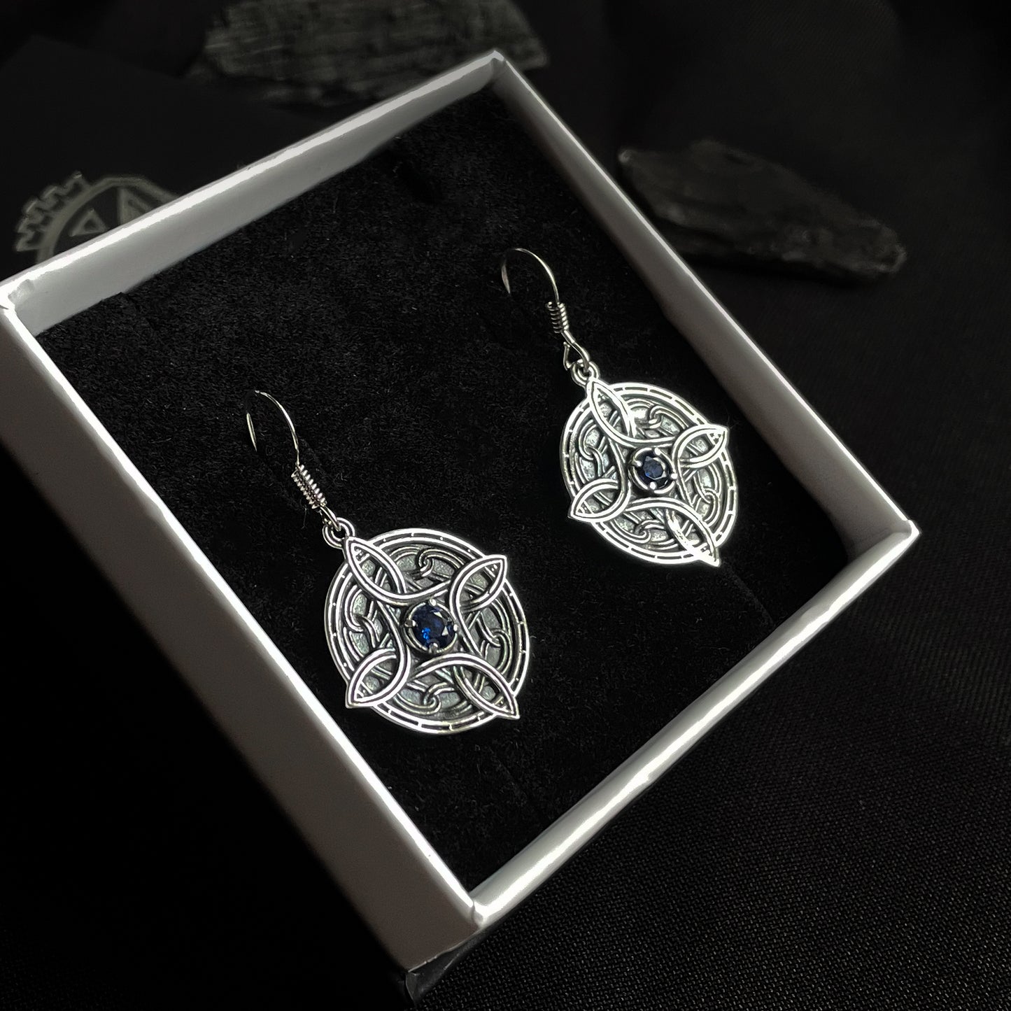 Sterling Silver Amulet of Mara Earrings