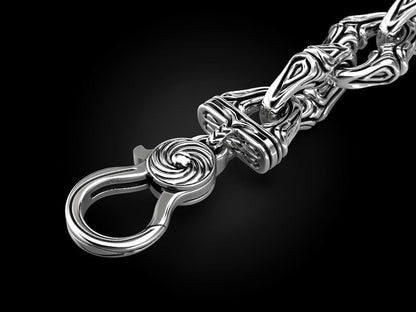 Biker style brutal gothic silver bracelet