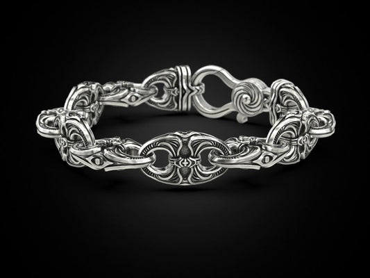 Sterling silver bracelet, brutal gothic jewelry