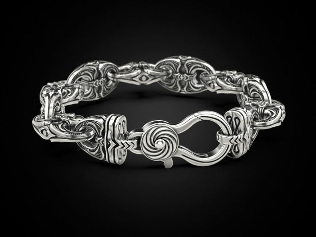 Sterling silver bracelet, brutal gothic jewelry