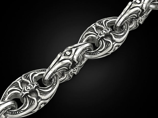 Sterling silver bracelet, brutal gothic jewelry