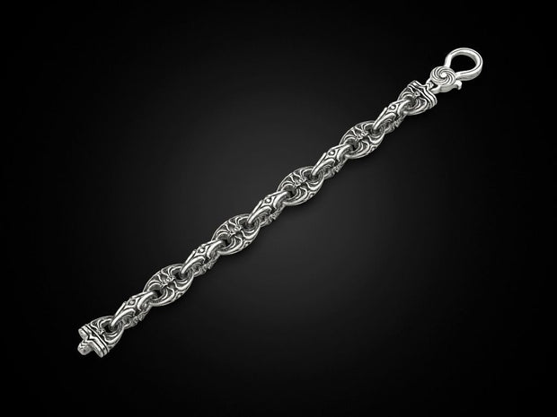 Sterling silver bracelet, brutal gothic jewelry