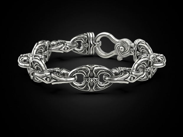 Sterling silver bracelet, brutal gothic jewelry