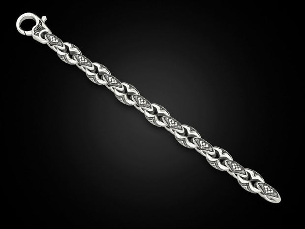 Brutal Biker Sterling Silver Bracelet