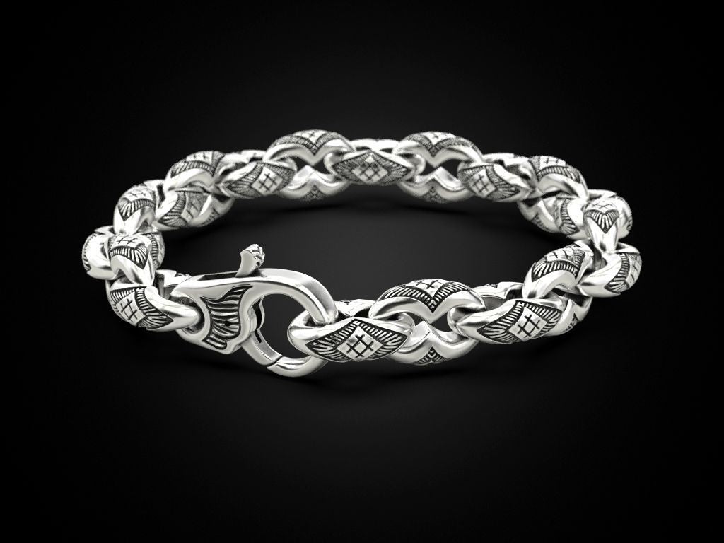 Brutal Biker Sterling Silver Bracelet