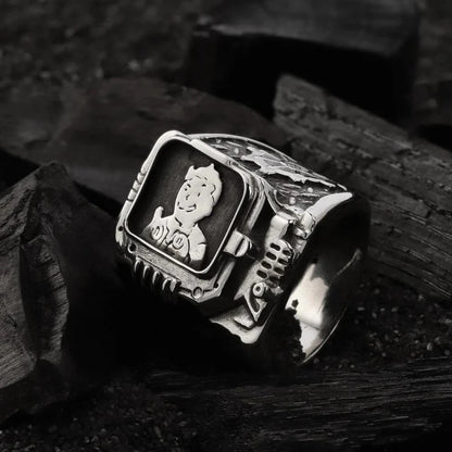 Sterling silver Pip-Boy ring