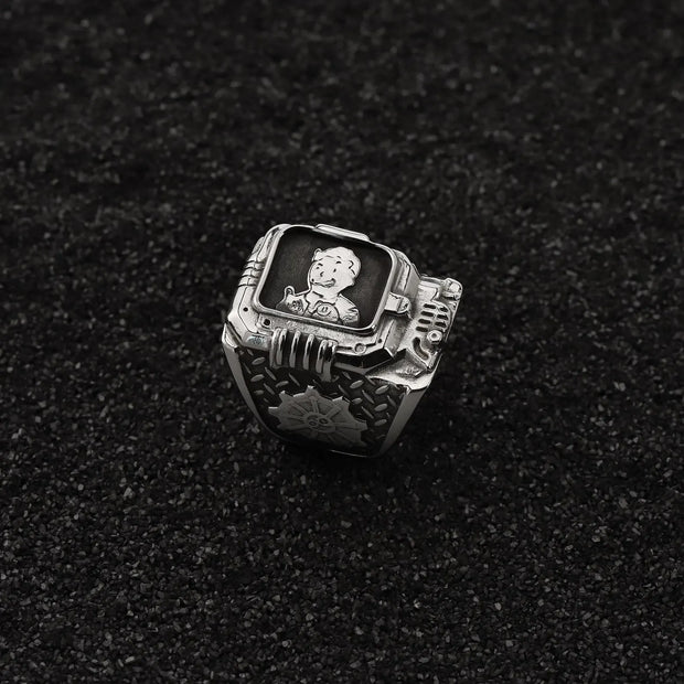 Sterling silver Pip-Boy ring