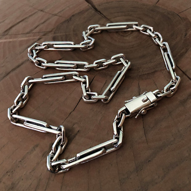 Sterling silver "Anchor with long link" chain
