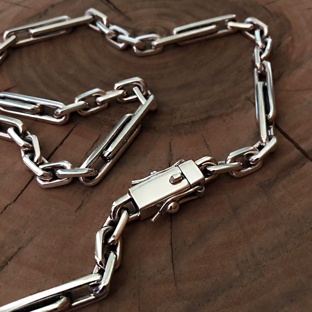 Sterling silver "Anchor with long link" chain