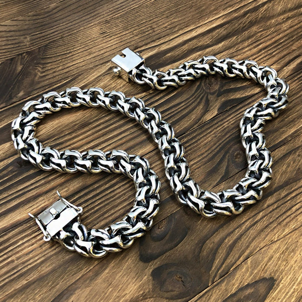 Thick Sterling silver Cossack Bismarck chain