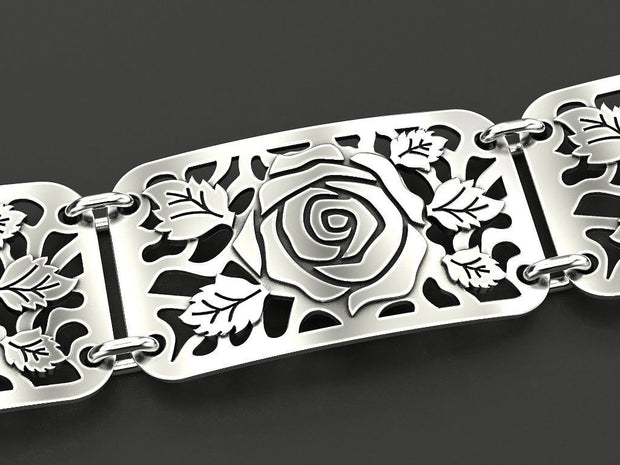 Plate bracelet with roses