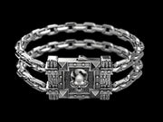 Gothic style Sterling Silver Skull Bracelet