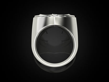{{jewelry_for_geeks}} - {{ GameFanCraft}} Jewelry Silver Flying Fire Dragon chunky ring
