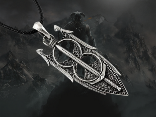 {{jewelry_for_geeks}} - {{ GameFanCraft}} Pendant Silver Amulet of Akatosh