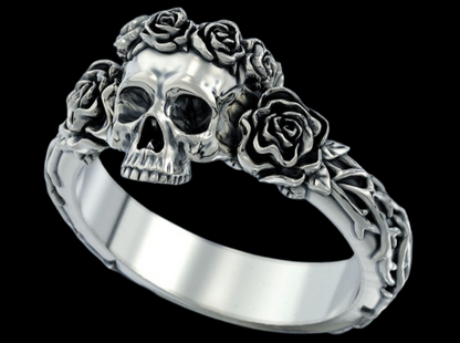 {{jewelry_for_geeks}} - {{ GameFanCraft}} Ring Silver Mexican Skull Ring