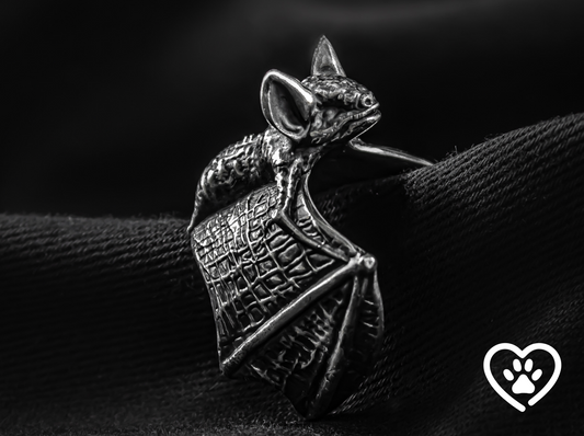 {{jewelry_for_geeks}} - {{ GameFanCraft}} Ring Silver Gothic Bat Ring