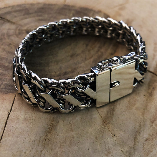 {{jewelry_for_geeks}} - {{ GameFanCraft}} Bracelet Silver bracelet "Double Bismarck"