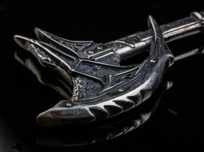 {{jewelry_for_geeks}} - {{ GameFanCraft}} Pendant Brass Daedric Battle Axe Pendant