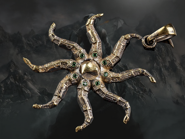 {{jewelry_for_geeks}} - {{ GameFanCraft}} Pendant Brass Elder Scrolls Azura Star Pendant