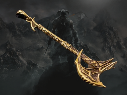 {{jewelry_for_geeks}} - {{ GameFanCraft}} Pendant Brass Daedric Battle Axe Pendant