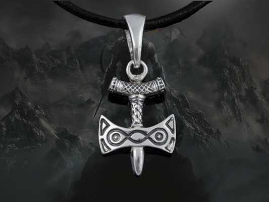 Silver Elder Scrolls Amulet of Talos Hilt Pendant