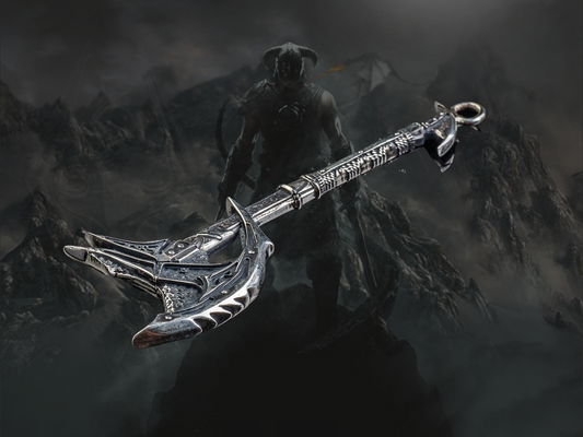 {{jewelry_for_geeks}} - {{ GameFanCraft}} Pendant Silver Daedric Battle Axe Pendant