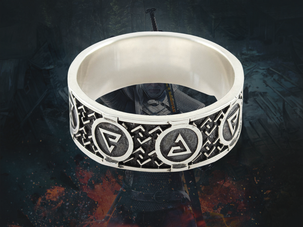 {{jewelry_for_geeks}} - {{ GameFanCraft}} Ring Silver Witcher's Signs Ring