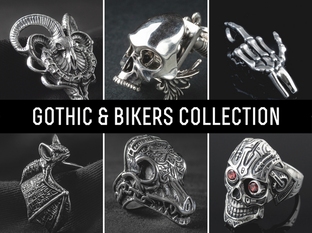 {{jewelry_for_geeks}} - {{ GameFanCraft}} Pendant Silver Bikers Knuckles Necklace