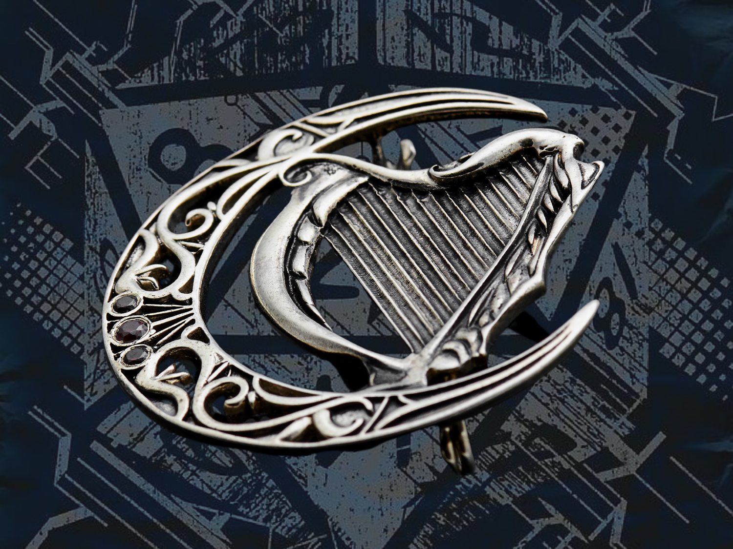 {{jewelry_for_geeks}} - {{ GameFanCraft}} Pin Silver DnD Faerun harpers pin forgotten realms