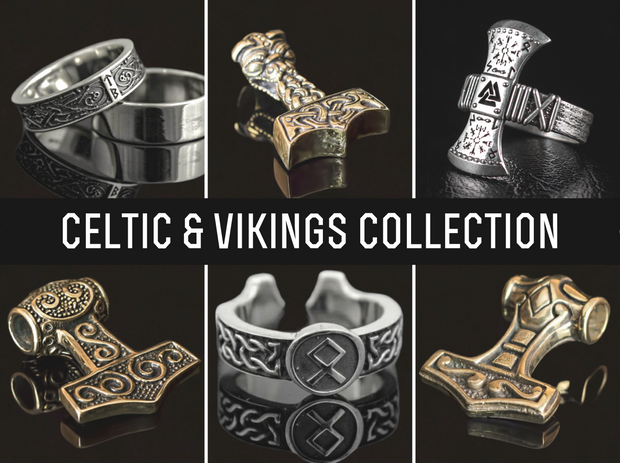 {{jewelry_for_geeks}} - {{ GameFanCraft}} Rings Silver Valknut Viking Ring with runes