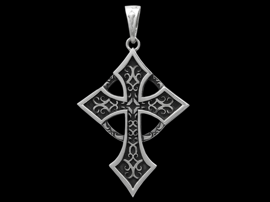 {{jewelry_for_geeks}} - {{ GameFanCraft}} Pendant Silver Celtic cross pendant