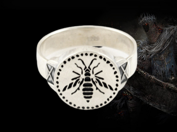 {{jewelry_for_geeks}} - {{ GameFanCraft}} Ring Silver Dark Souls Hornet Ring