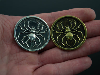 {{jewelry_for_geeks}} - {{ GameFanCraft}} Coin Silver two-sided anime spider coin