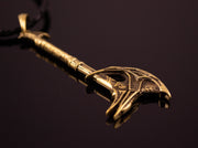 {{jewelry_for_geeks}} - {{ GameFanCraft}} Pendant Brass Daedric Battle Axe Pendant