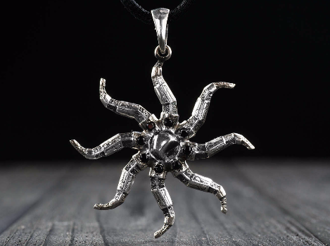 {{jewelry_for_geeks}} - {{ GameFanCraft}} Pendant Silver Elder Scrolls Azura Star Pendant