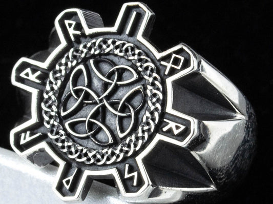 {{jewelry_for_geeks}} - {{ GameFanCraft}} Ring Silver Celtic Runes Ring