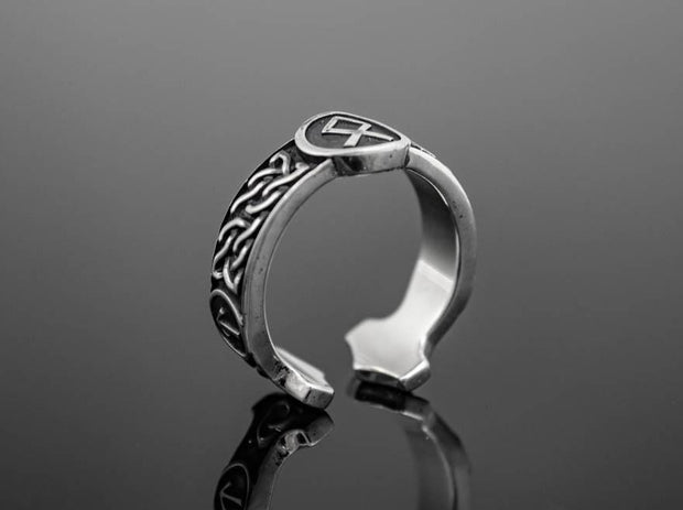 {{jewelry_for_geeks}} - {{ GameFanCraft}} Ring Silver Viking`s Runes Ring