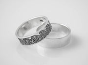 {{jewelry_for_geeks}} - {{ GameFanCraft}} Ring Silver Scandinavian ring with dark sea waves